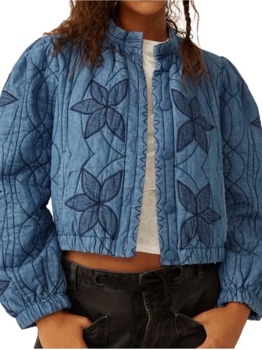 Free People Quinn Quilted Floral Jacket - Picture 1 of 10